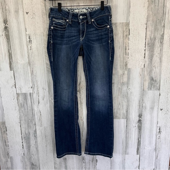 Ariat Denim - Ariat R.E.A.L. Rosy Whipstitch Low Rise Stretch Boot Cut Denim Jeans Size 27X30